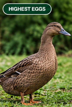 A brown Khaki Campbell duck