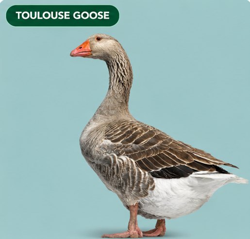 A grey Toulouse goose