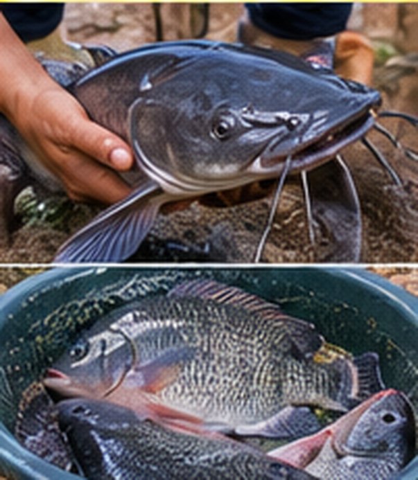Catfish and tilapia at Vinfarm