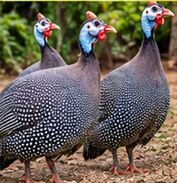 Guinea fowls at Vinfarm