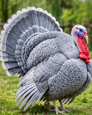 Blue Slate turkey at Vinfarm